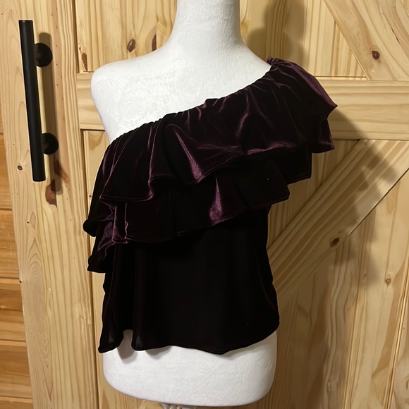 NWT MISA VELVET TOP ONE SHOULDER SIZE M - Picture 2 of 6
